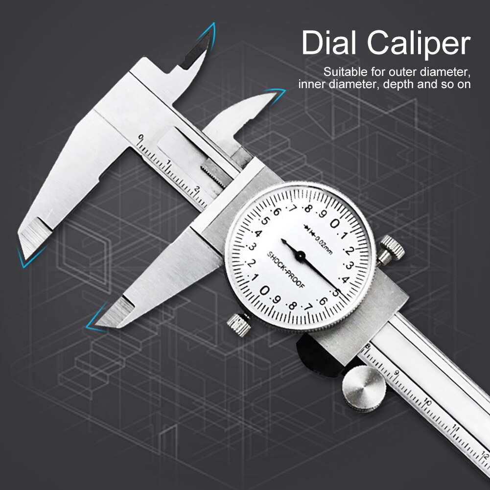 0-150mm Practical Metric Stainless Steel Multifunction Measuring Tools Workshop Adjustable Dial Caliper Industrial Dual Scale