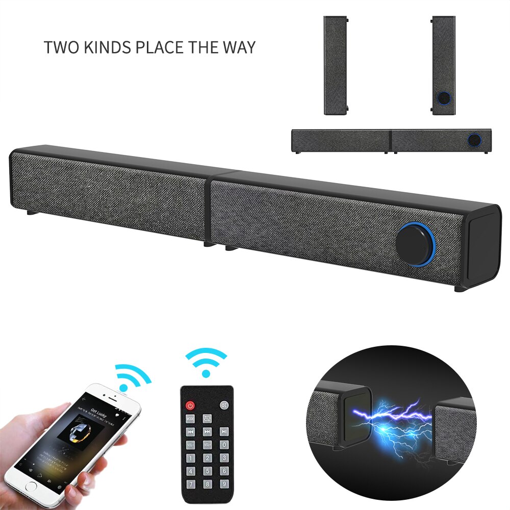 S12 TV Sound Bars Wireless Bluetooth 5.0 Speakers Detachable Soundbar Boom Bass Home Theater for TV PC Smartphone