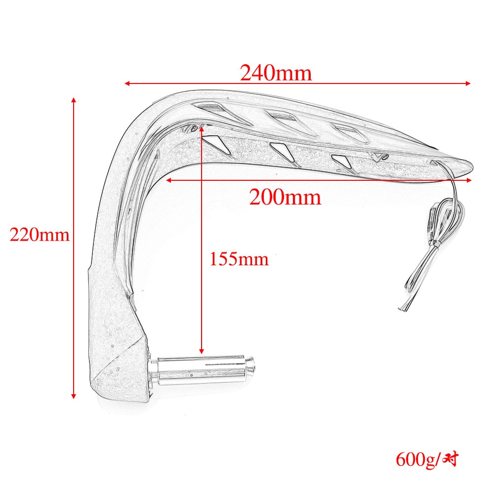 Protège-mains pour guidon de moto, 1 paire, protège-main avec lumière LED protège-mains, protège-mains, accessoires pour moteur universels