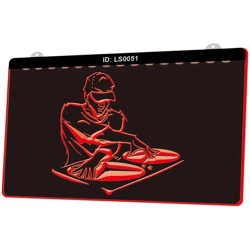 Ls0051 dj jockey disco muziek 3d graveerbare led lichtborden meerdere kleuren gratis verkoop