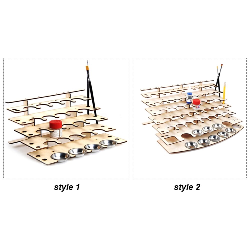 DIY Houten Verf Rack Stand Schilderij Inkt Fles Opslag Houder Organizer Pigment Plank Schilderijen Beugel Borstels Tool Stand