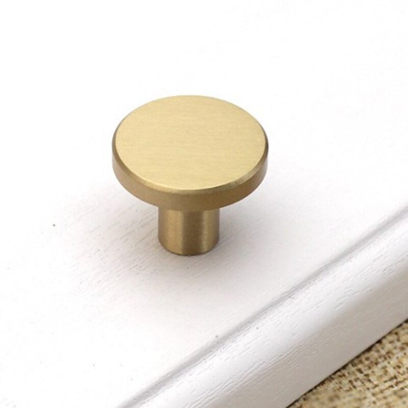 Koperen Handvat Zuiver Koper Handvat Nordic Drawer Closet Handvat Diamant Enkel Gat Eenvoudige Moderne Koperslager Alle Koperen Handvat