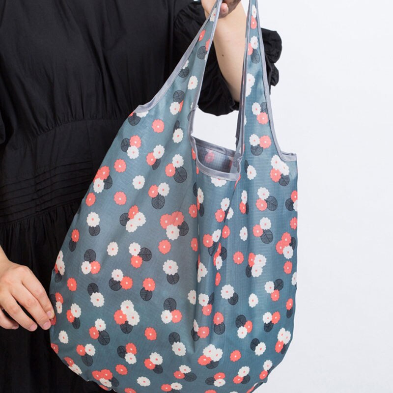 Polyester Multifunctionele Bloem Eco Bag Herbruikbare Shopping Pouch Opvouwbare Opvouwbare Tas Handig Kruidenier Tas Boodschappentas Opslag