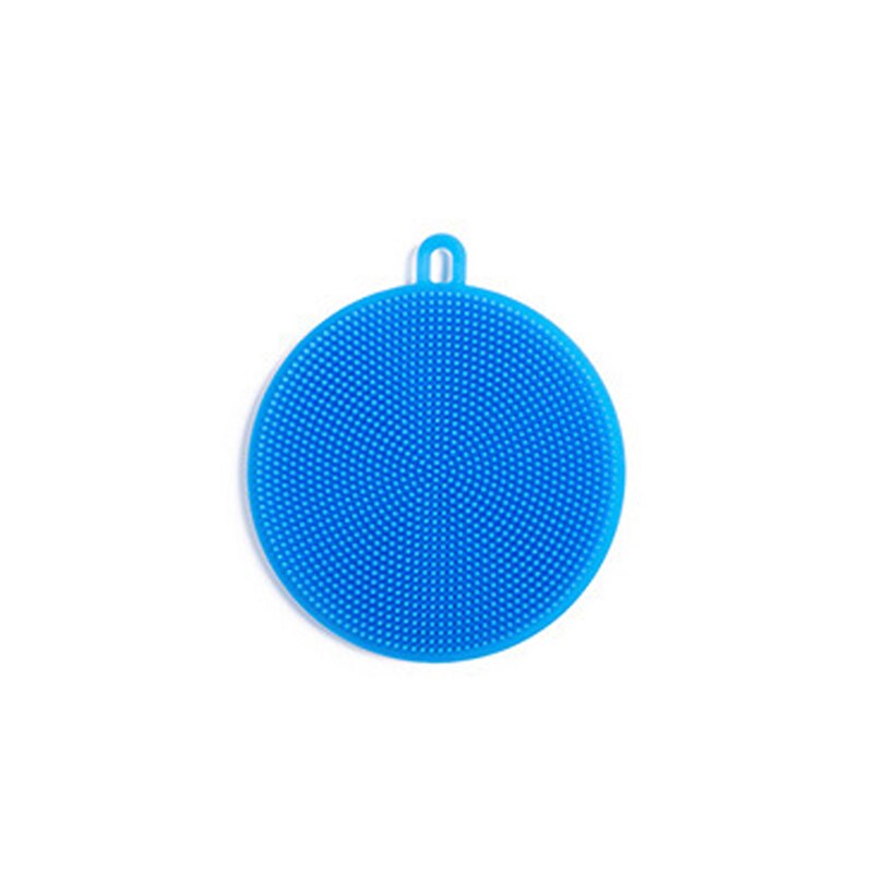 Cepillo de silicona para limpieza de cocina, cepillo de silicona suave para lavar platos, ollas, cuencos, frutas y verduras, 1 unidad: BLUE