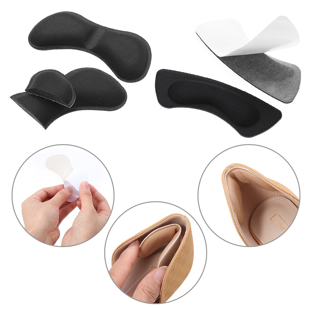 2 Pairs Vrouwen Hak Kussen Pads Hoge Hak Schoen Grips Liner Anti-Slip Zelfklevende Inlegzolen Voet care Protector Herbruikbare