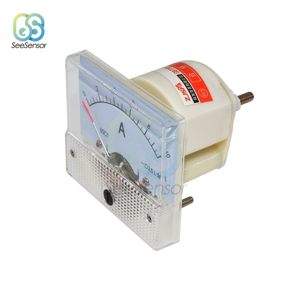 85C1-A DC Analog Amperemeter Panel Current Meter Gauge 5A 10A AMP Gauge Current Mechanical Ammeter