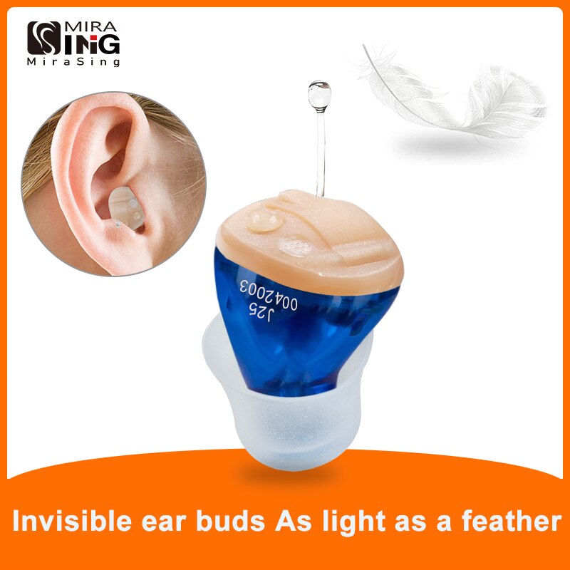 Høreapparater audifonos  j25 til døvhed/ældre justerbar mikro trådløs ministørrelse usynlig høreapparat ørelydsforstærker