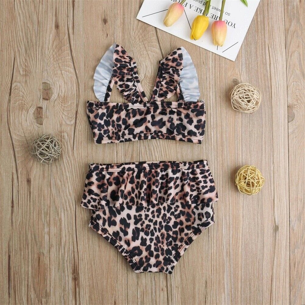 Baby Girls Toddler Kid Leopard Swimsuit Bowknot Bi... – Grandado