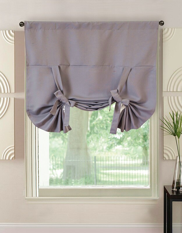 Sunnyrain 1-piece blackout quarto cortina da cozinha cortinas de janela curta sala de estar haste bolso: Grey