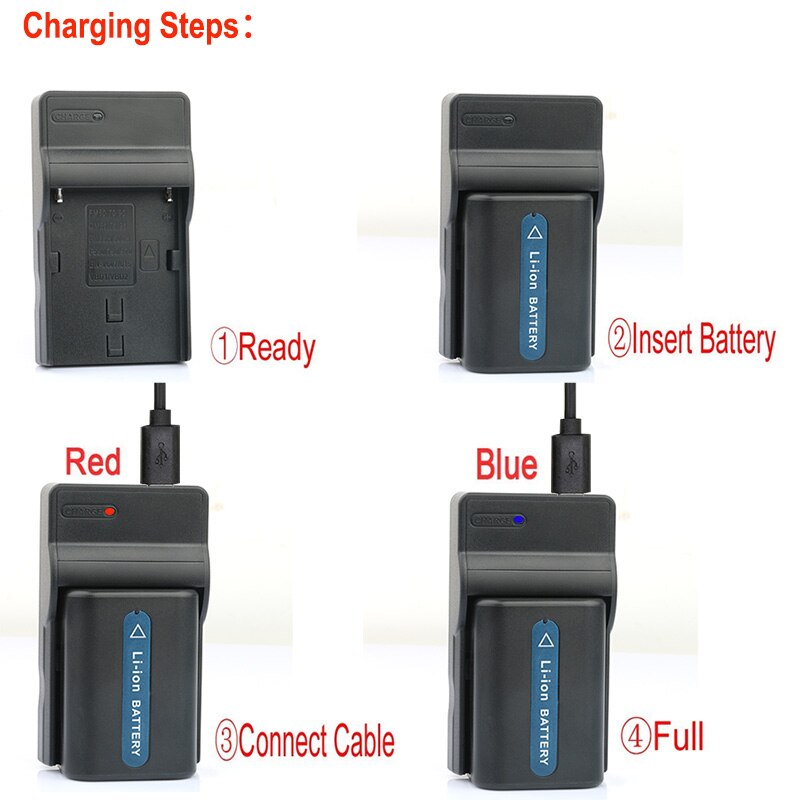 LANFULANG NP-FV50 NP FV50 Micro USB Chargeur De Batterie pour Sony HDR-CX110 HDR-CX115 HDR-CX116 NEX-VG30 NEX-VG900 DEV-5 DEV-3