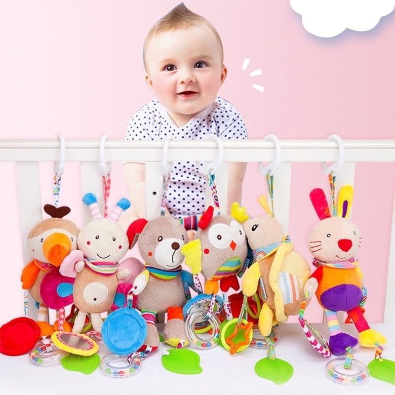 Montessori Rammelaars Dier Bed Bel Mobiles Peuter Speelgoed Crib Speelgoed Voor Kids Zachte Muzikale Educatief Pasgeboren Baby Rammelaars