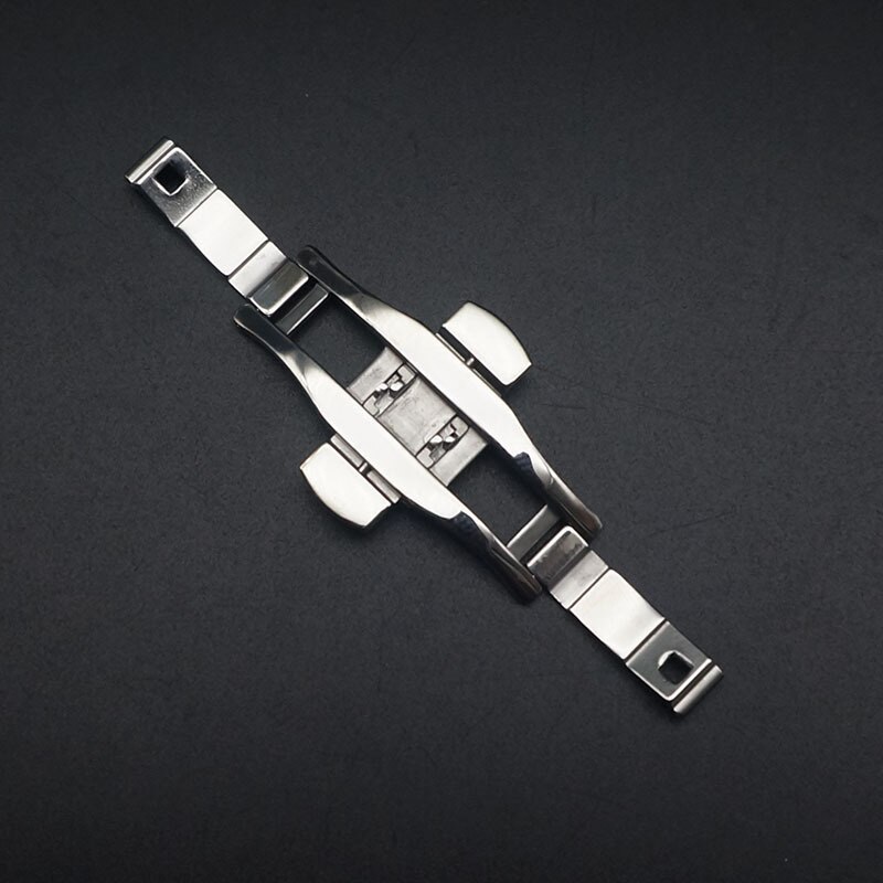 Durable Watch Clasp Accessory Metal Stainless Steel Double Press Watch Push Button Fold Clasp Seamless Butterfly Buckle