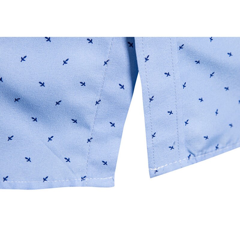 Nye skjorter med herretrykk lange ermer slim fit herre uformelle topper for våren m -5xl fif 66
