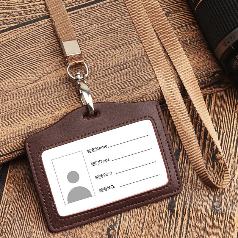 Color Business Exhibit ID Card Holder Neck Hang Lanyard Strap Anti-lost Wrist Lanyard Rope For Keys Phone Camera Keys: brown2