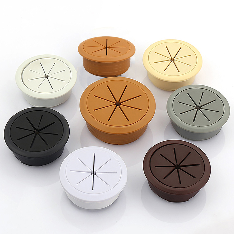 Câble de table à œillets en caoutchouc ABS pour ordinateur de bureau, trou de fil bien rangé, capuchon, prise multicolore, diamètre 53mm, 60mm, 80mm