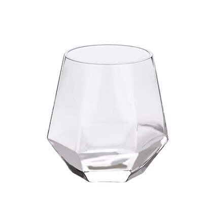 Diamante hexagonal vidro transparente uísque cocktail cerveja vidro base grossa casa copo de vidro água para café leite chá: plain glass