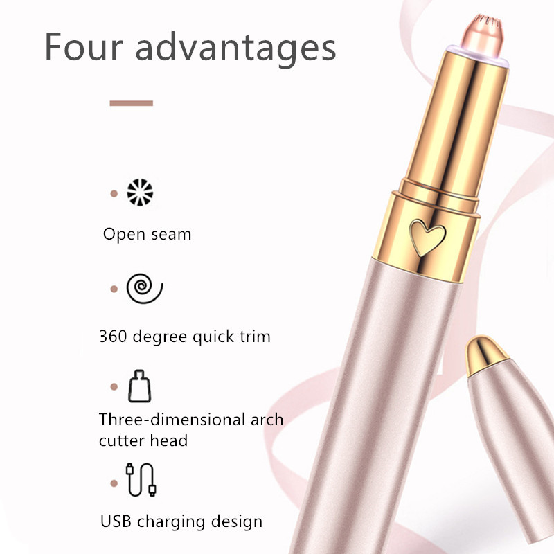 Mini depiladora eléctrica recargable por USB para cejas, afeitadora de labios y cara, 40 #1016