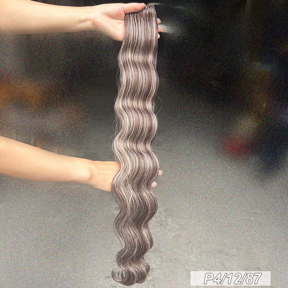 Brun chocolat 6 # Tissage en lot synthétique Body Wave en Fiber résistante à la chaleur, Extensions de cheveux doux, Bio naturel, semblable à l'humain