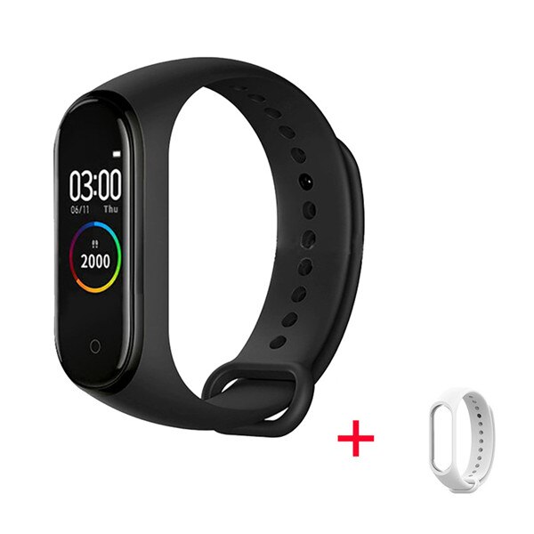 Cheap Color Smart Band Fitness Tracker Bracelet Pulseira Watch Smartband For IOS/Xiaomi/Honor PK Mi Band 3/4 Not Xiomi 5: with white strap