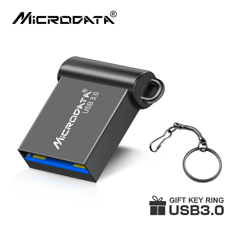 Mini metalen hoge snelheid USB3. 0 Flash Drive 16GB 32GB 64GB 128GB Flash Memory Stick Pendrive voor pc, laptop, tablet, autoradio,: zwart / 128 GB