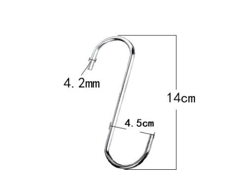 4 st rostfria hushållskrokar set för att hänga s form hängare hus kök kastrull hängare för köksskåp kontor: 14cm 4 st