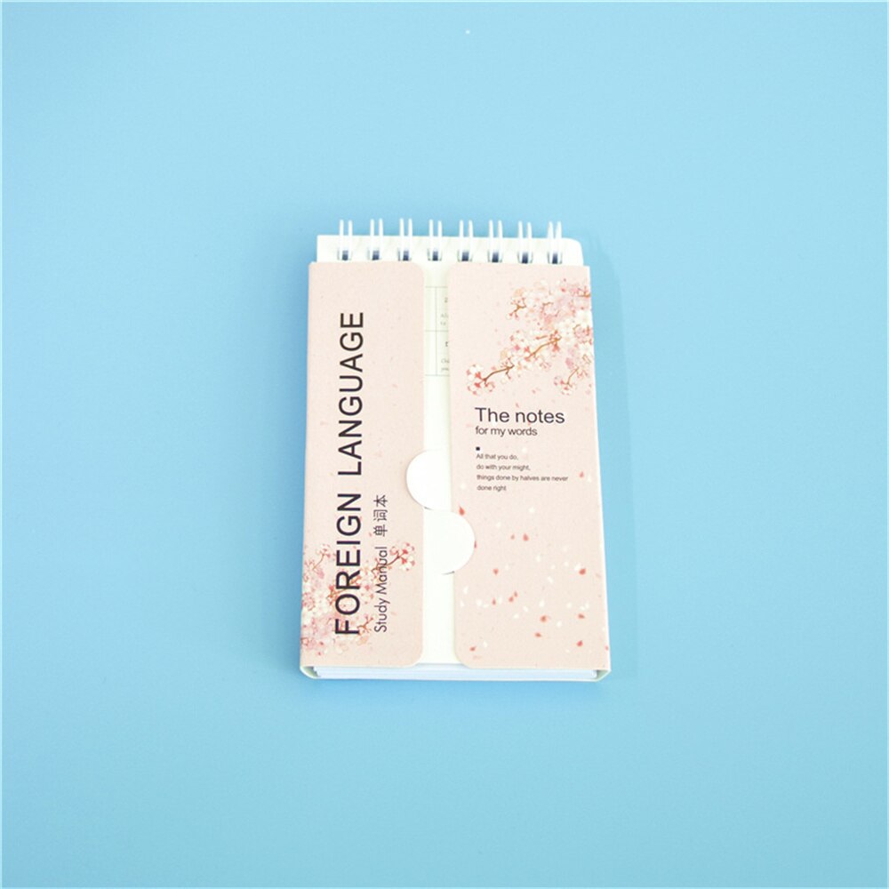 80 Sheets Portable Foreign Languages Word Book Vocabulary Memory Notebook Kawaii Stationery School Office Supplies: Navy Blue