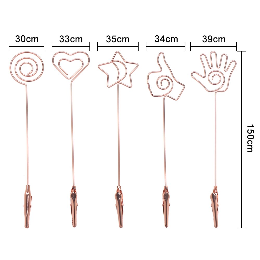 Creatieve Hart Vorm Metalen Kaarthouder Foto Clip Prijs Klemmen Stand Paper Clamp Wedding Party Desktop Decoratie Benodigdheden
