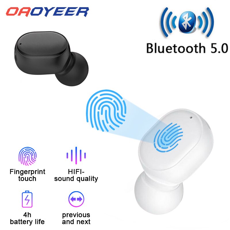 Bluetooth 5.0 Oortelefoon Mini Draadloze Oortelefoon In Oor Met Mic Headset 3D Stereo Oordopjes Voor Samsung Huawei Xiaomi Androidios