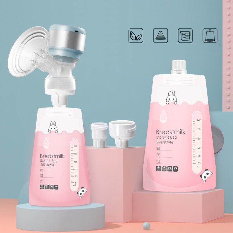 200ml Breast Milk Storage Bags Disposable Baby Liquid Food Fresh Sealed Bags Portable Infant Feeding Pouchs Packages