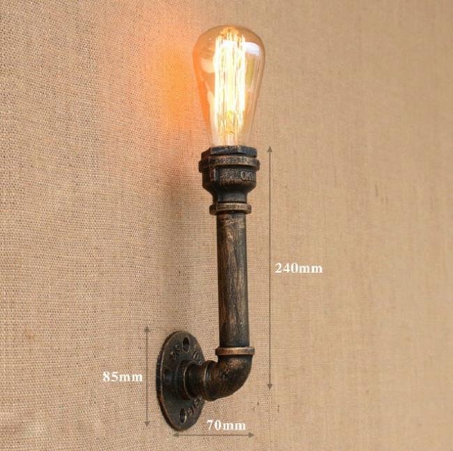 retro Industrie Zauberstab Lampe Jahrgang eisen rost Wasser rohr Lampen E27 Dachgeschoss Licht Überzogene Innen Beleuchtung Hause schlafzimmer Restaurant Deko: L