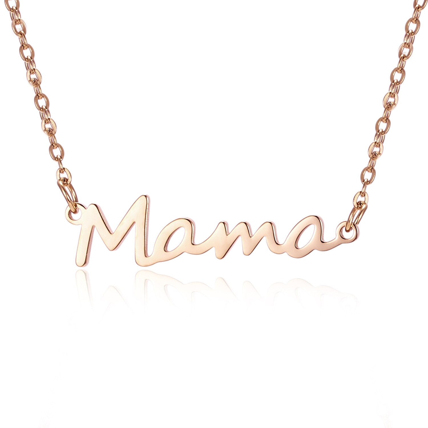 Mama letters halskæde rustfrit stål mor baby lockbone kæde vedhæng choker kvindelige smykker mor& #39 ;s dag: Rose guld