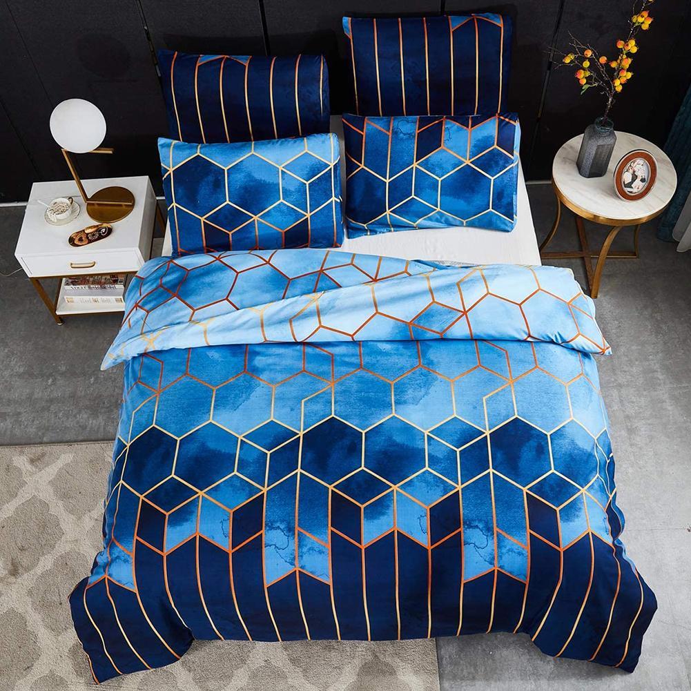 Geometrische Plaid Dekbedovertrek Nordic King Size Beddengoed Kits Dubbele Koningin Dekbedovertrekken Kussensloop Zonder Laken 220*240Cm