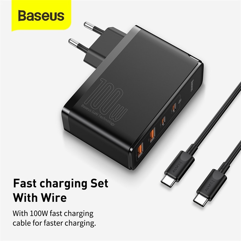 Baseus 100W Gan Usb Type C Lader Pd Qc Quick Charge 4.0 3.0 USB-C Type-C Snel Opladen oplader Voor Iphone 12 Pro Max Macbook