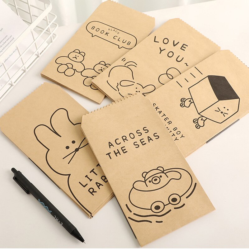 Sobre de papel de dibujos animados, Kawaii, color caqui, tarjetas de felicitación de bendición, carta, sobres de , 20 unids/set por Set