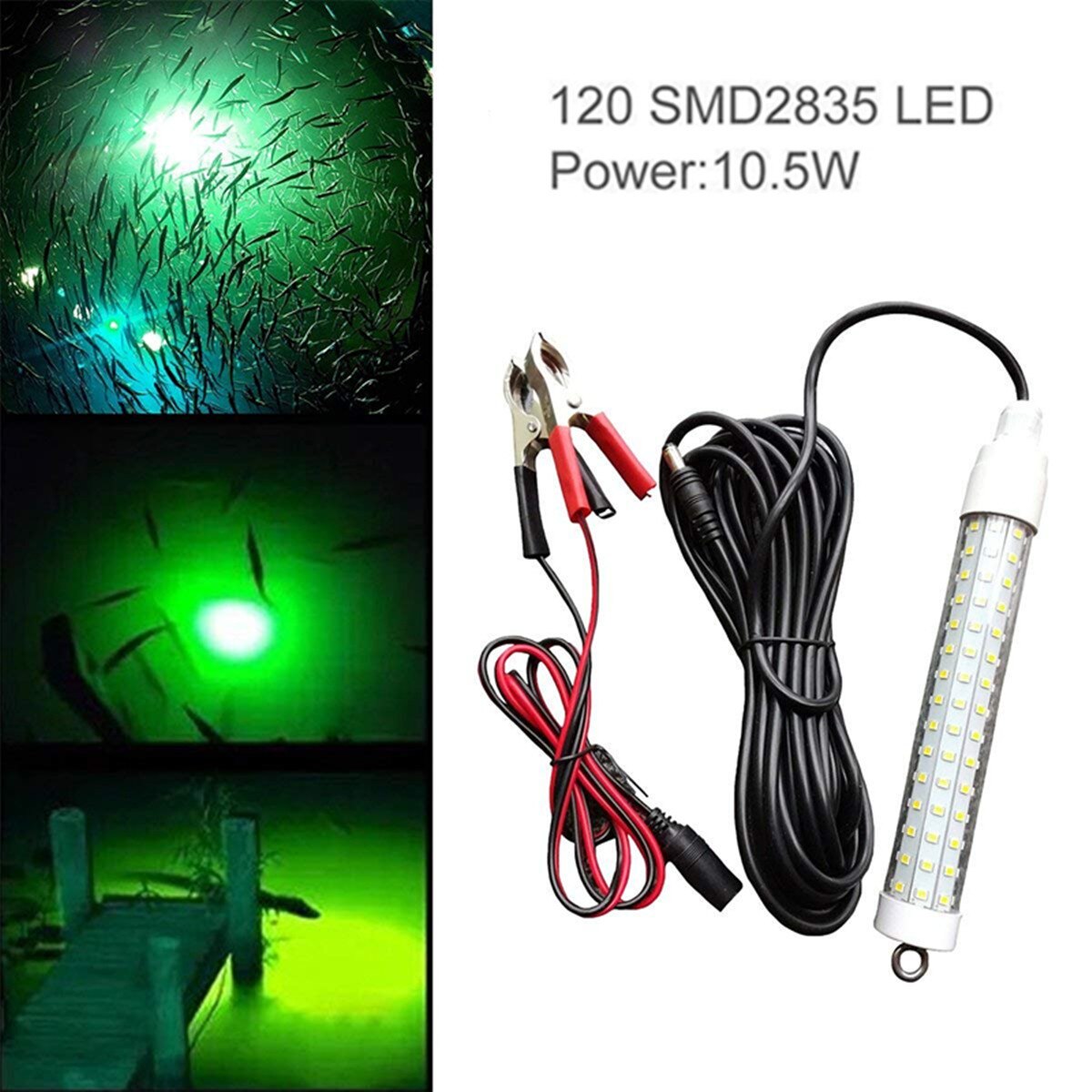 Luz LED de pesca de 10W y 12V, luces LED subacuáticas para estanques que atraen peces, lámparas LED de atracción nocturna, luz sumergible, herramienta de pesca