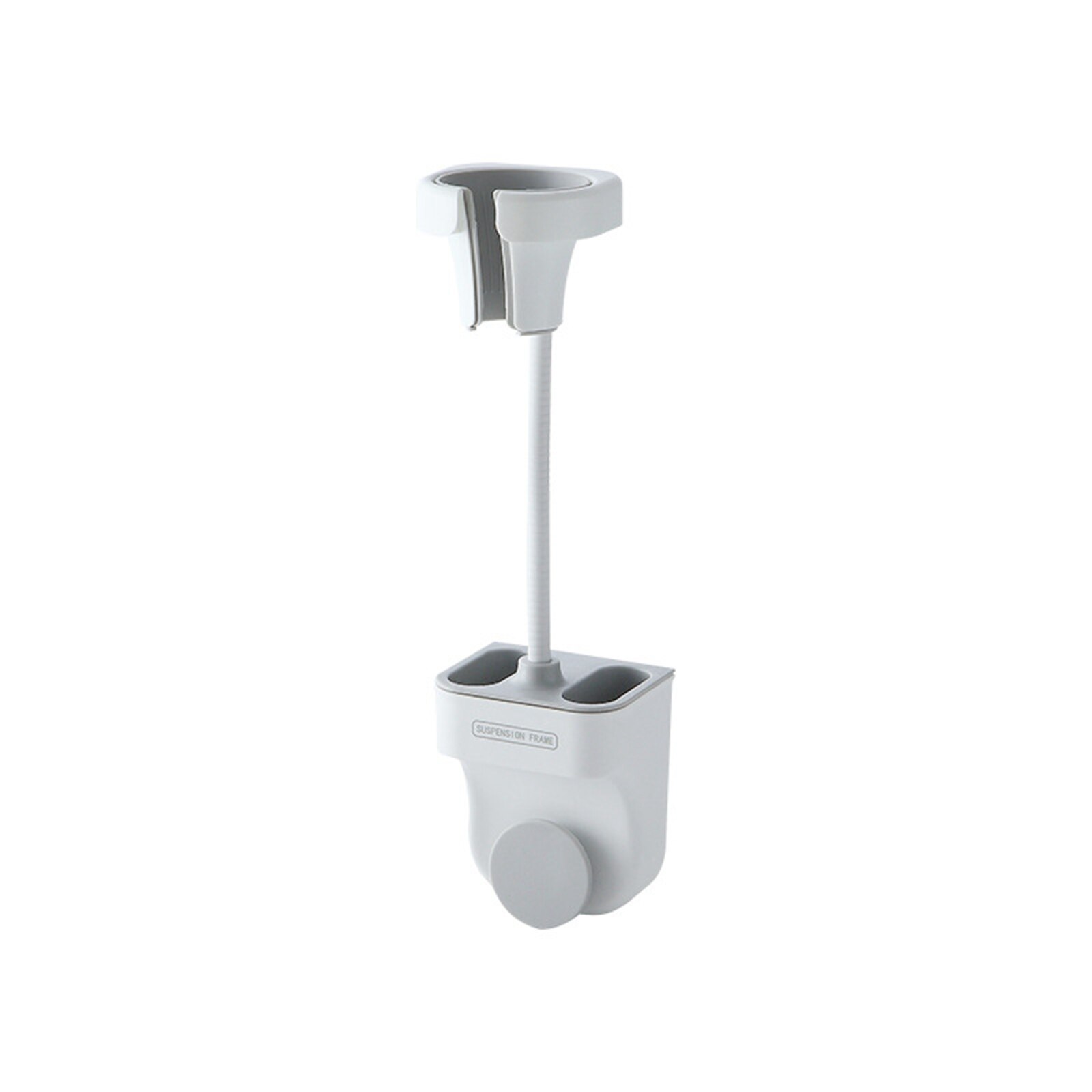 Handsfree Staande Föhn Houder 360 Graden Rotatie Badkamer Planken Opbergrek Universele Voor Haardroger Stand Wall Mount: WHITE