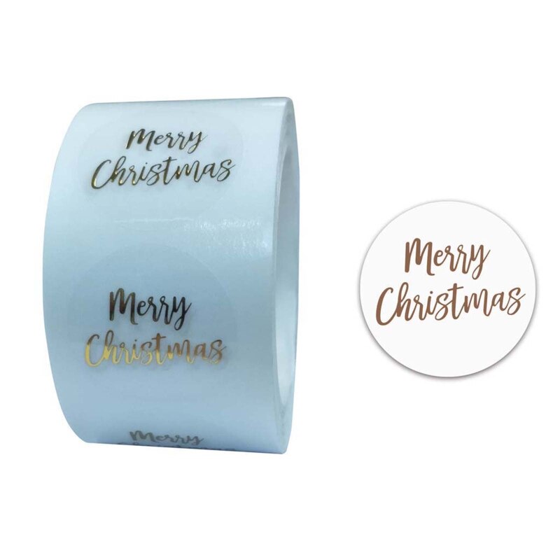 500pcs Round Transparent Merry Christmas Stickers Envelope Cards Seal Label 781C