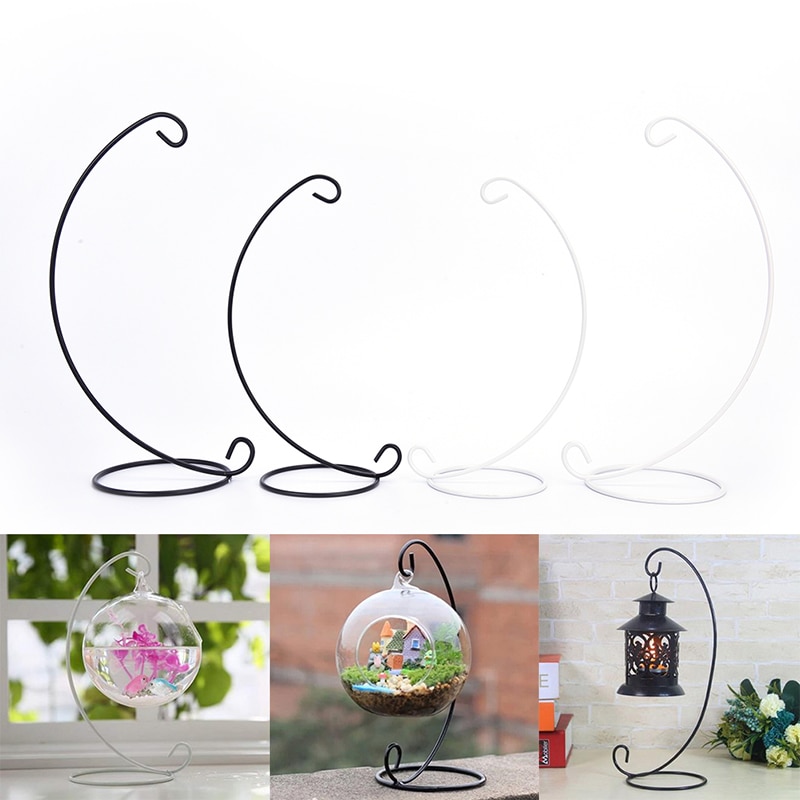 Rétro boule de verre support suspendu bougeoir de mariage fer Art décoration de la maison Table boule lanterne bougie support de support suspendu