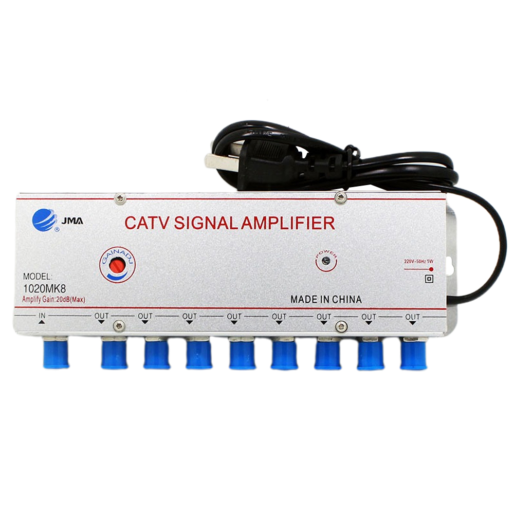 2/3/4/6/8 veis 20db catv kabel tv splitter forsterker tv antenne signal forsterker booster splitter: 1 in 8 ut