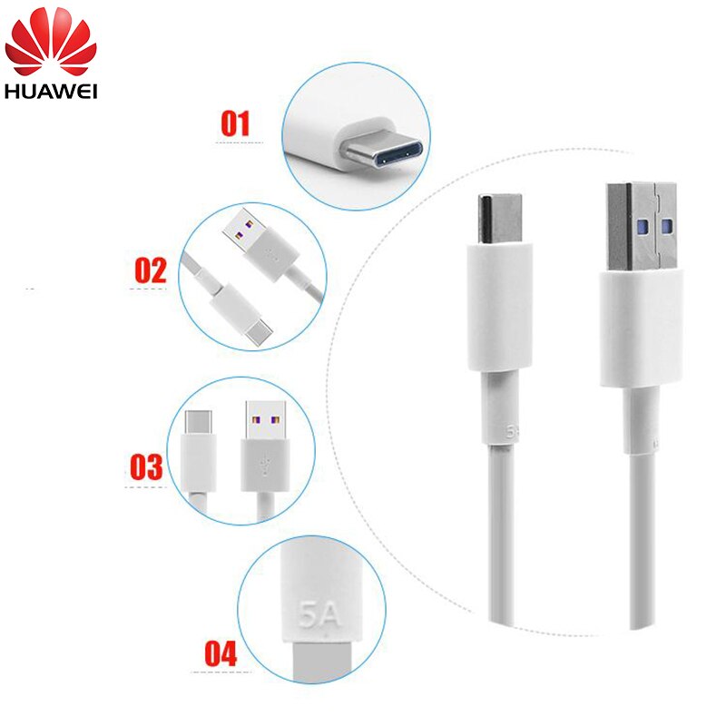 Original Huawei Supercharge Quick Charger 40W 10V 4A EU Adapter 5A Type C Cable For P20 Pro P30 P40 Lite Mate 10 Mate 20 30 Pro