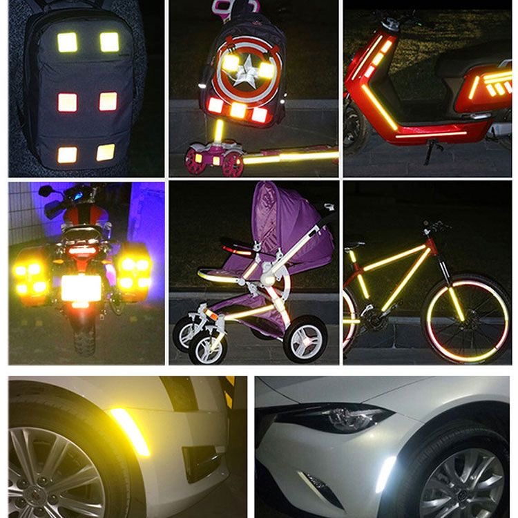 Safety Reflector Sticker Colorful Night Reflective Strips for Reflective Stickers for Helmet Bike Reflectors