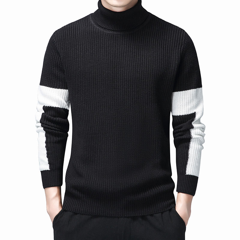 Herre rullekravetrøjer efterår vinter tyk varm pullover herre strikket bomuldstrøje herre rullekravetrøje tøj top 3xl