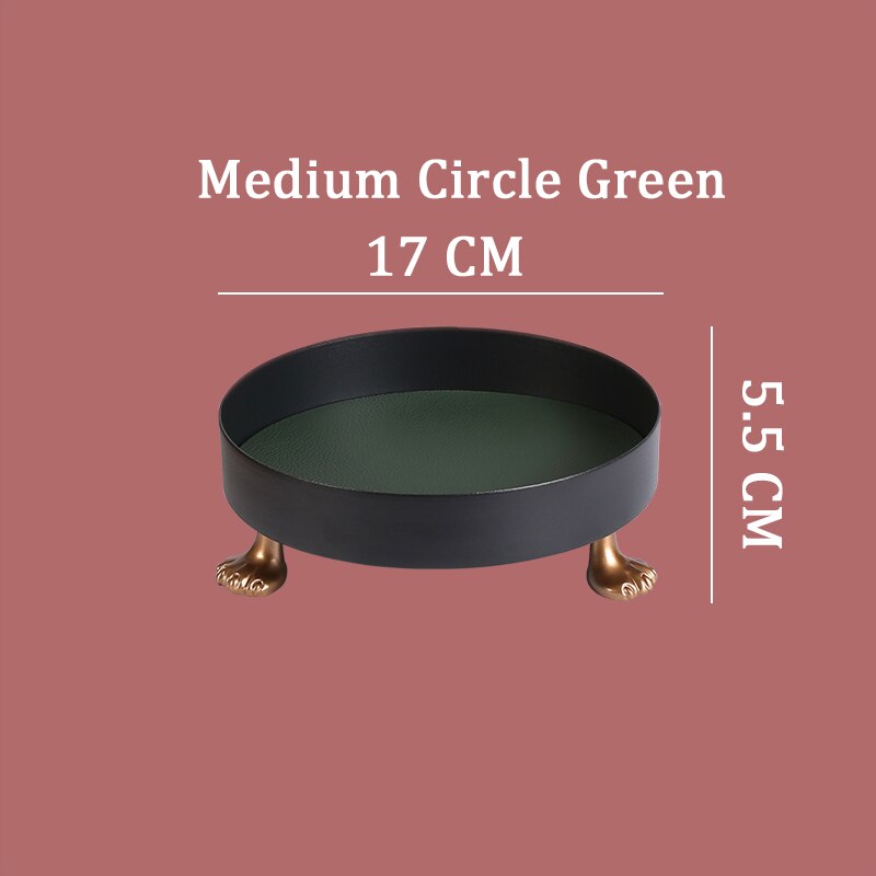 Metal Dice Storage Tray for DND Role Playing Table Games Dice Rolling Jewelry Cosmetic Storage Display Trays: Medium Circle Green