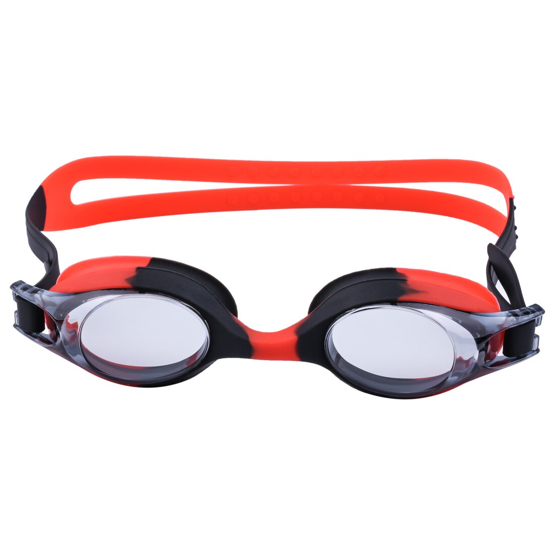 Svømmebriller børn svømmebriller børn anti-dug vandtæt silikone dreng pige baby svømme pool briller briller: Sort med rødt