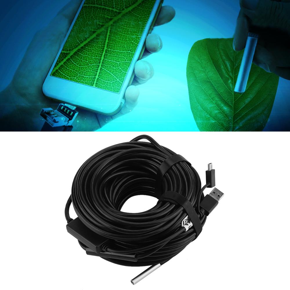 ANENG 20 metre 5.5mm USB endoskop ile 720P su geçirmez kamera boru araba muayene