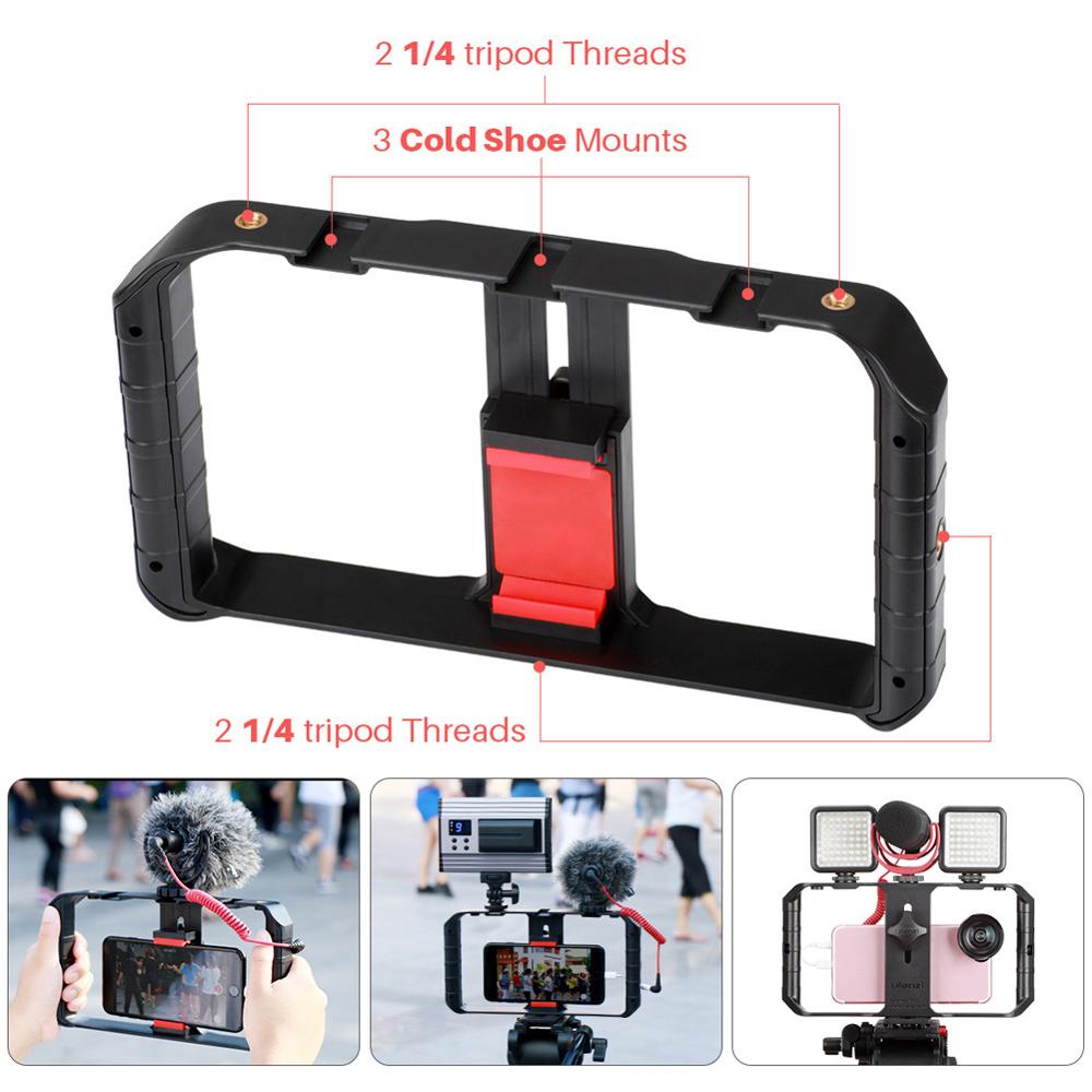 Ulanzi Rig 3 Smartphone Video Shoe Mount Filmmaking Case Stabilizer Frame Stand Stabilizer for iPhone X 7 8 Plus DSLR Camera