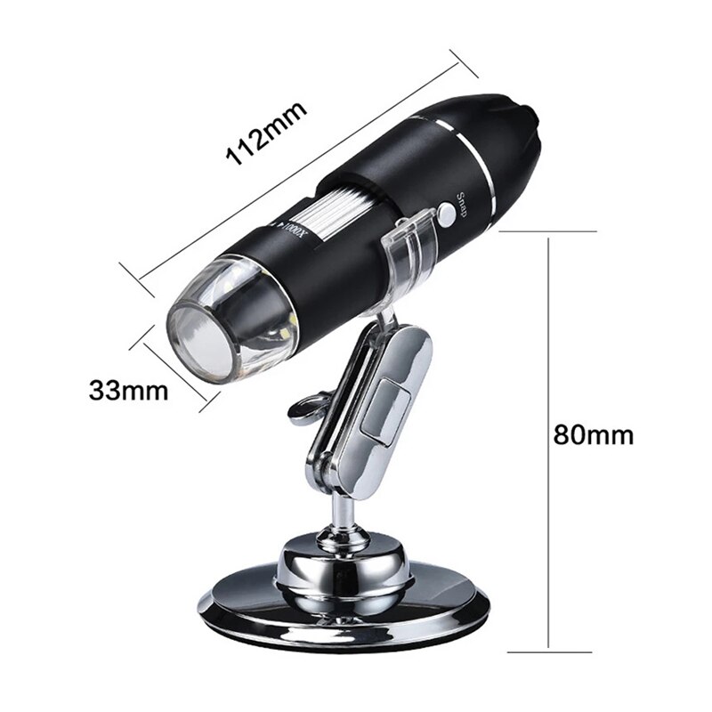 Professionele Usb Digitale Microscoop 1000X 1600X 8 Leds 2MP Elektronische Microscoop Endoscoop Zoom Camera Vergrootglas + Lift Stand