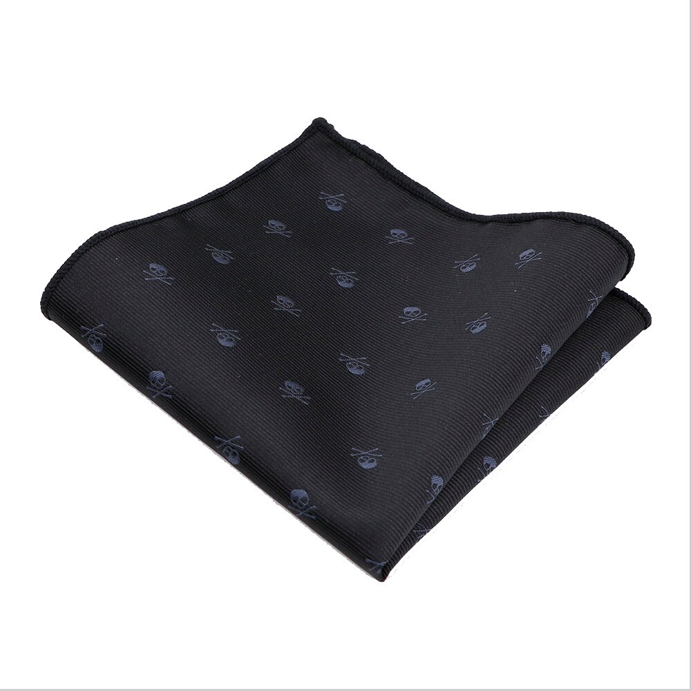 Pañuelo cuadrado de bolsillo para hombre, pañuelo de Calavera, azul, rojo, negro, 26x26CM, traje de pañuelo, toalla de pecho para de boda y negocios: 6