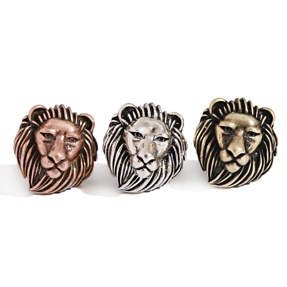 Cuentas de Paracord Vintage para hombre, abalorios de bronce antiguo, cobre, León, casco, Calavera, abalorios para pulsera, fabricación de joyas, 3 uds./Set
