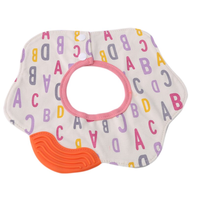 Baby bib 360 Degree Soft Breathable cartoon printing baby care practical bibs baby care supplies: Red ABC